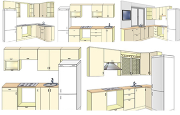 Расстановка мебели в малогабаритной кухне